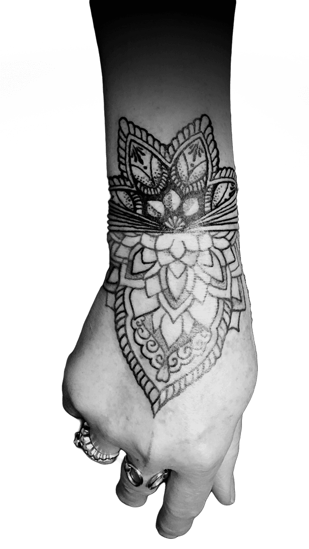 example after care - tattoo on hand